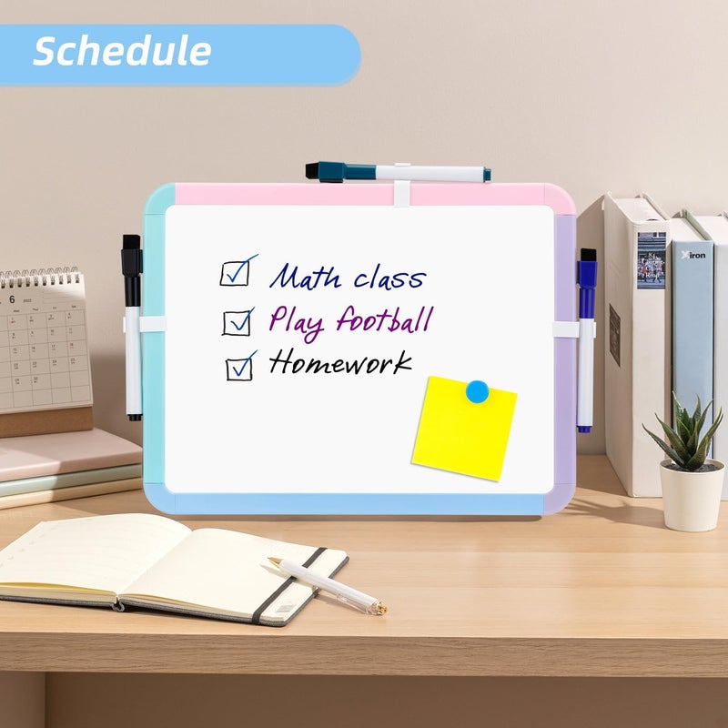 VUSIGN Small White Board Dry Erase, 8.5'' x 11'' Magnetic Dry Erase Board, Mini Whiteboard with Markers for Kids, Students, Fridge, Wall, Locker - Image 4